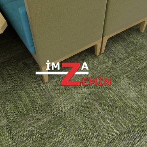 Alternative view of Yeşil ve Gri Karo Ofis Otel Halısı Brownie Karo Halı