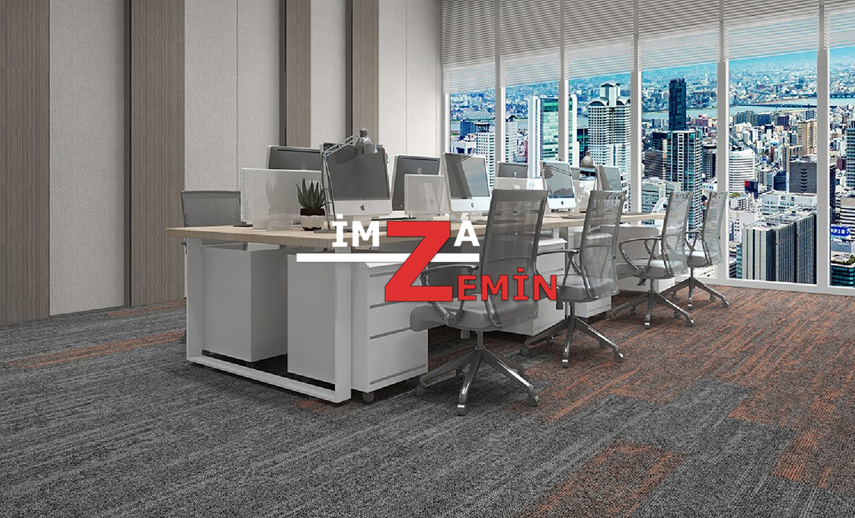 Renkli Karo Ofis Halısı California Karo Halı - Görsel 6