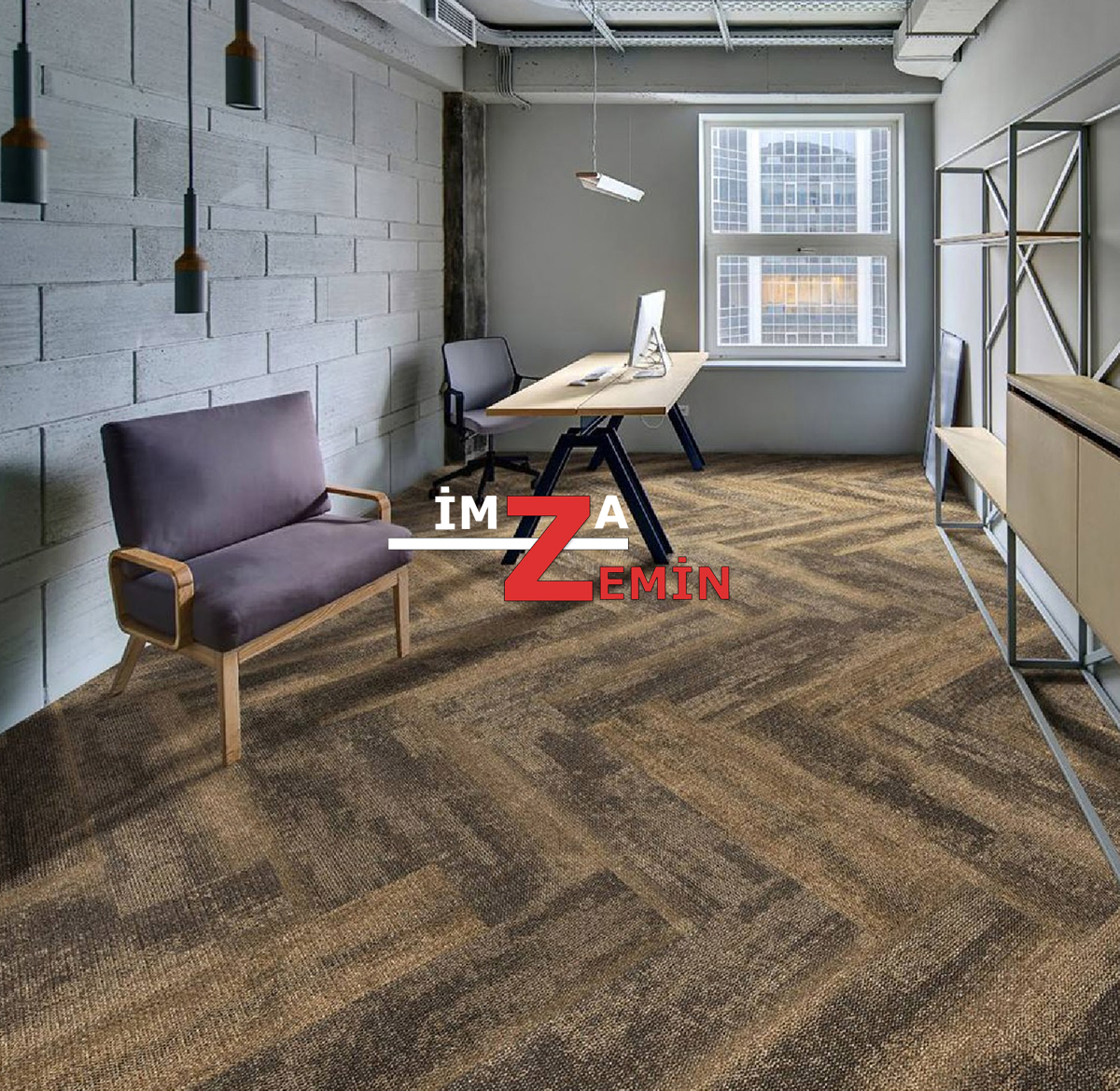 Saxony Karo Halı Karışık Renkli Karo Ofis Halısı - Görsel 8