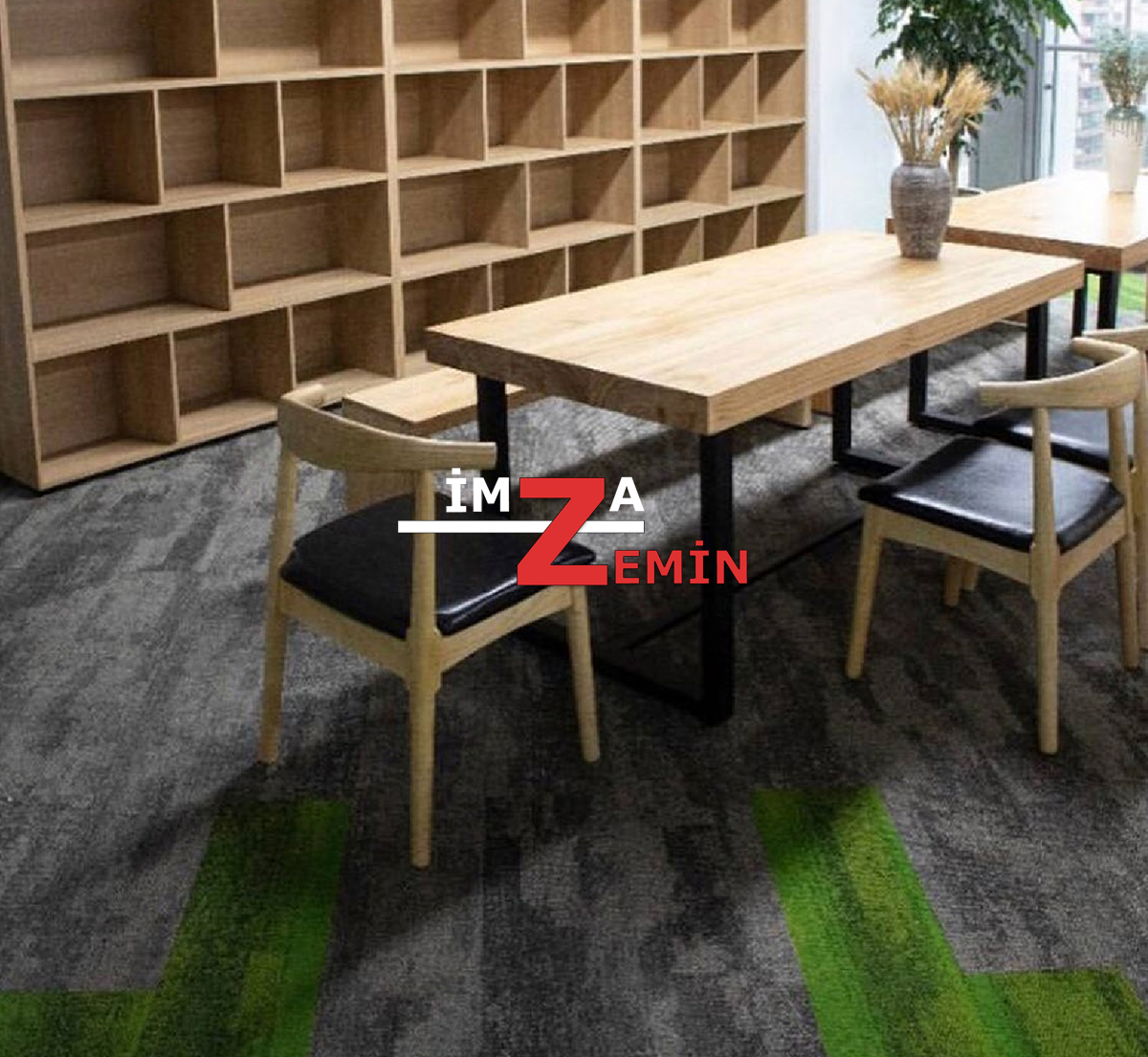 Saxony Karo Halı Karışık Renkli Karo Ofis Halısı - Görsel 4