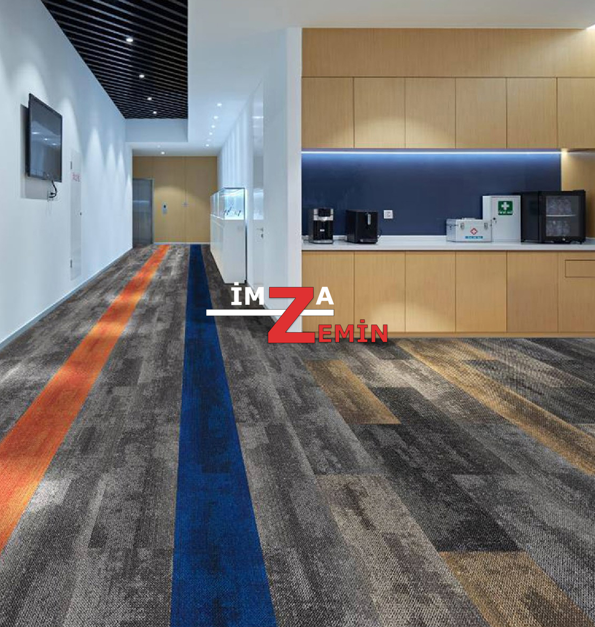 Saxony Karo Halı Karışık Renkli Karo Ofis Halısı - Görsel 9