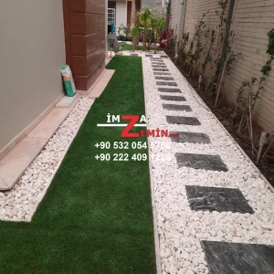 Villa bahçe çim halı döşeme